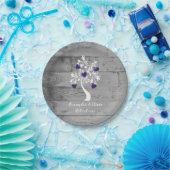 パープルツリーハートウェディングシャワー紙プレート ペーパープレート (パーティー)