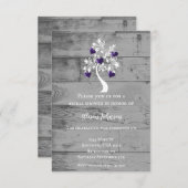 パープルツリーハートブライダルシャワー招待状 招待状 (正面/裏面)