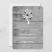 パープルツリーハート結婚式招待状 招待状 (正面)