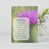 パープルティスルアートフラワーブライダルシャワー招待状 招待状 (スタンド正面)