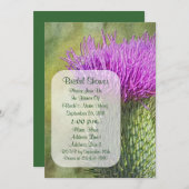 パープルティスルアートフラワーブライダルシャワー招待状 招待状 (正面/裏面)