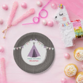 パープルティピ誕生日 ペーパープレート (パーティー)