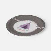 パープルティピ誕生日 ペーパープレート (アングル)