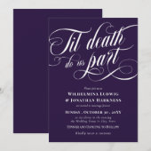 パープルティルデス私たちパートエレガントゴシック結婚ズ 招待状 (正面/裏面)