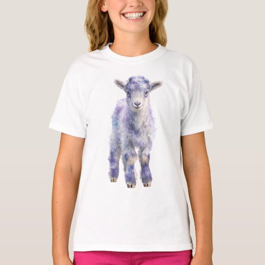 パープルティントのスタイリッシュな子羊の子供たち Tシャツ (正面)