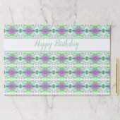 パープルティール（緑がかった色）とグリーン紙ランチョンマット ペーパーパッド (インサイチュ)