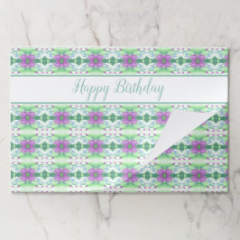 パープルティール（緑がかった色）とグリーン紙ランチョンマット ペーパーパッド