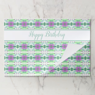 パープルティール（緑がかった色）とグリーン紙ランチョンマット ペーパーパッド