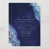 パープルティール(緑がかった色)アゲートゲードゲ結婚ムストーンズ 招待状 (正面/裏面)