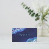 パープルティール（緑がかった色）アゲートゲードジェムストーンメイクアップアーティスト 名刺 (スタンド正面)