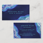 パープルティール（緑がかった色）アゲートゲードジェムストーンメイクアップアーティスト 名刺 (正面/裏面)