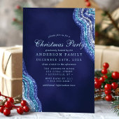 パープルティール(緑がかった色)アゲートジェームストーンクリスマスパーティー 招待状