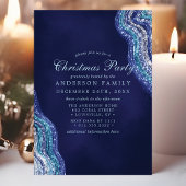 パープルティール(緑がかった色)アゲートジェームストーンクリスマスパーティー 招待状