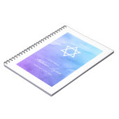 パープルティール(緑がかった色)ウォーターカラーバルミツワーゲストブック ノートブック (左側)