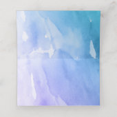 パープルティール（緑がかった色）ウォーターカラーバルミツワー折り畳み プレイスカード (内部開封)