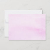 パープルティール（緑がかった色）ウォーターカラーフローラバルミツワーRSVP 出欠カード (裏面)