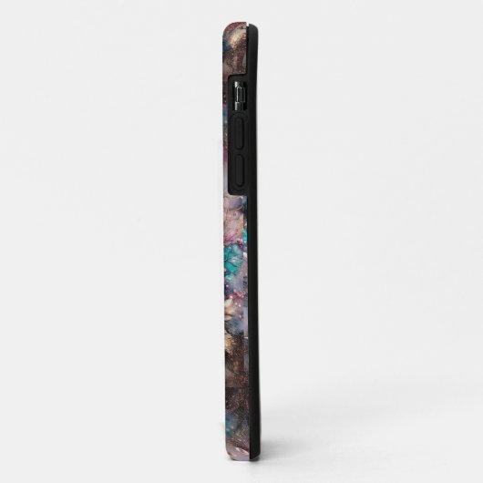 パープルティール(緑がかった色)ウォーター色フローラティーパーティーバニー Case-Mate iPhoneケース (裏面/左)