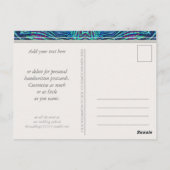 パープルティール(緑がかった色)エレガントな結婚式ありがとうポストカード ポストカード (裏面)