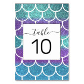 パープルティール(緑がかった色)グリッターマーメイドスキャロプはかりで測 テーブルナンバー (正面)