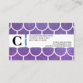 パープルティール(緑がかった色)グリッターマーメイドスキャロプはかりで測 ロイヤリティカード (裏面)