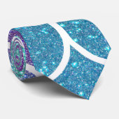 パープルティール(緑がかった色)グリッターマーメイドホタテはかりで測イ ネクタイ (ロール)