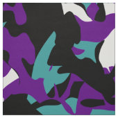 パープルティール（緑がかった色）グリーン迷彩柄生地 ファブリック (見本)