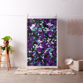 パープルティール（緑がかった色）グリーン迷彩柄生地 ファブリック
