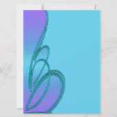 パープルティール（緑がかった色）スターオブデイビッドバルミツワー 招待状 (裏面)