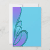 パープルティール（緑がかった色）スターオブデイビッドバルミツワー 招待状 (裏面)