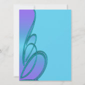 パープルティール（緑がかった色）スターオブデイビッドバルミツワー 招待状 (裏面)