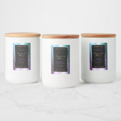 パープルティール（緑がかった色）スパークルグリッターフレーム製品ラベル フードラベル (ボトル)