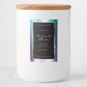 パープルティール（緑がかった色）スパークルグリッターフレーム製品ラベル フードラベル (正面)