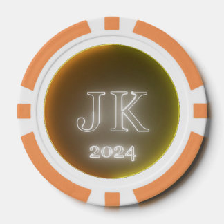 パープルティール(緑がかった色)トランプのポーカーチップJK 2024 ポーカーチップ