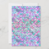 パープルティール（緑がかった色）ドレスマーメイドテールネイビーキンセアニェラ 招待状 (裏面)