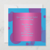 パープルティール（緑がかった色）バブルガールズ10thバースデーパーティー 招待状 (裏面)