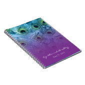 パープルティール（緑がかった色）ピーコック ノートブック (右側)