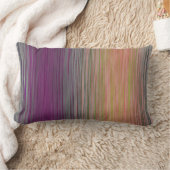 パープルティール(緑がかった色)ピーチブレンドストライプ ランバークッション (ブランケット)