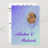 パープルティール(緑がかった色)フォーマル結婚式招待状発表 招待状 (正面/裏面)