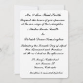 パープルティール(緑がかった色)フォーマル結婚式招待状発表 招待状 (裏面)