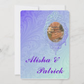 パープルティール（緑がかった色）フォーマル結婚式招待状発表 招待状 (正面)