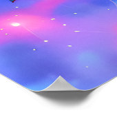 パープルティール(緑がかった色)ブルーサンフラワー ポスター (角)