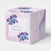 パープルティール(緑がかった色)ブルーデンドロビウムオーキッド結婚ズ フェイバーボックス (正面サイド)