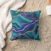 パープルティール（緑がかった色）ブルー銀河系ネブラアゲートグリッター#1 クッション (ブランケット)