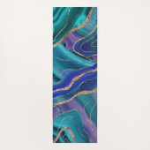 パープルティール（緑がかった色）ブルー銀河系星雲アゲートグリッター#1 ヨガマット (裏面)