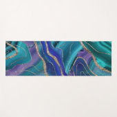 パープルティール（緑がかった色）ブルー銀河系星雲アゲートグリッター#1 ヨガマット (正面(横))