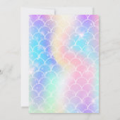 パープルティール(緑がかった色)マーメイドアンダーザシー誕生日招待状 招待状 (裏面)