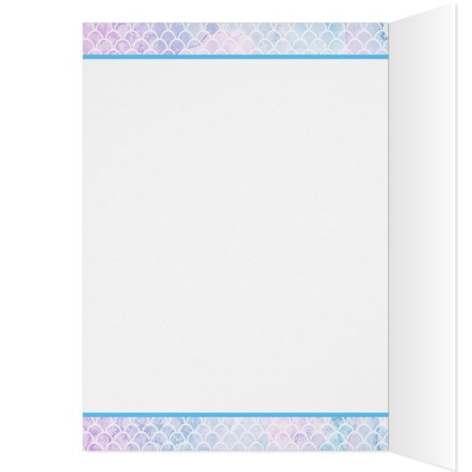 パープルティール（緑がかった色）マーメイドベビーシャワーサンキューカード (内側 (左))