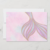 パープルティール（緑がかった色）マーメイド誕生日フォト招待状 招待状 (裏面)