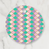 パープルティール（緑がかった色）マーメイド誕生日フライトラウンドラベル フェイバータグ (裏面)