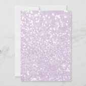 パープルティール（緑がかった色）ラベンダー大理石グリッターブライダルシャワー 招待状 (裏面)